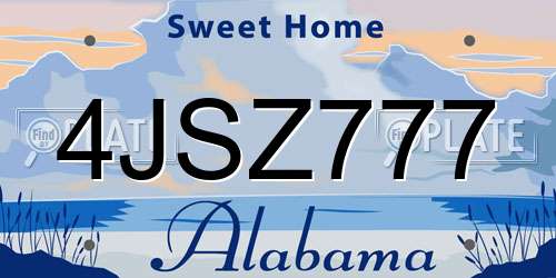 4JSZ777 Alabama License Plate