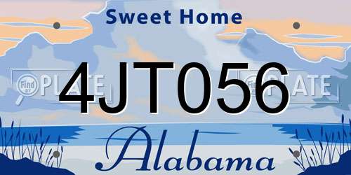 4JT056 Alabama License Plate
