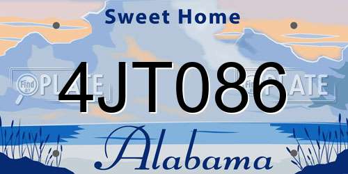 4JT086 Alabama License Plate