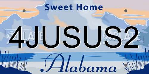 4JUSUS2 Alabama License Plate