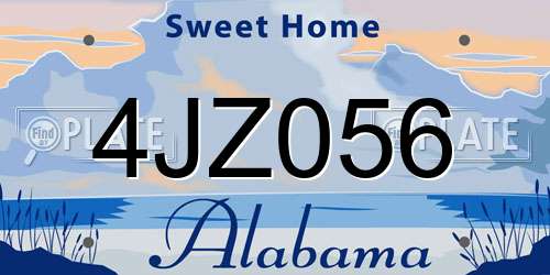 4JZ056 Alabama License Plate