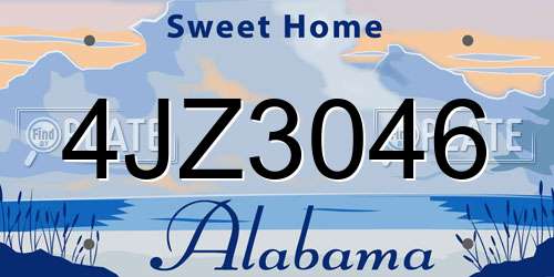 4JZ3046 Alabama License Plate