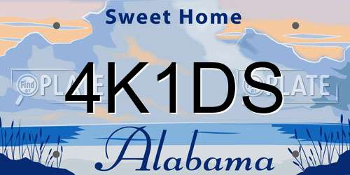 4K1DS Alabama License Plate