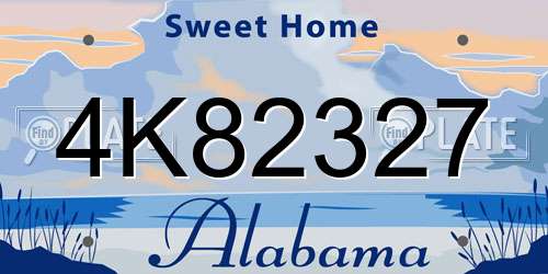 4K82327 Alabama License Plate