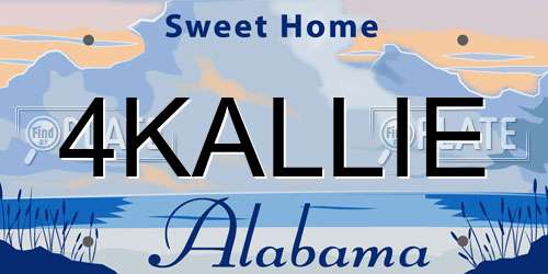 4KALLIE Alabama License Plate