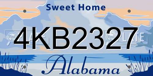 4KB2327 Alabama License Plate