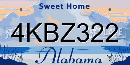 4KBZ322 Alabama License Plate