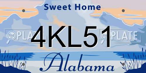 4KL51 Alabama License Plate