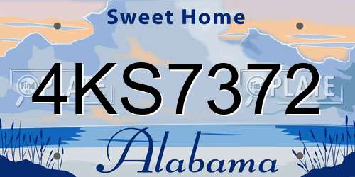4KS7372 Alabama License Plate