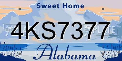 4KS7377 Alabama License Plate