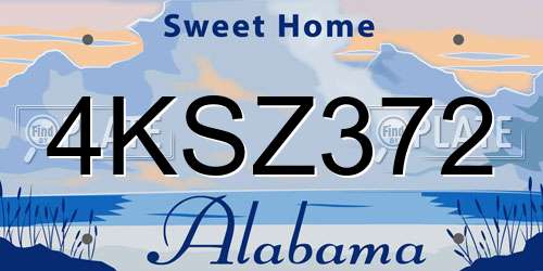 4KSZ372 Alabama License Plate