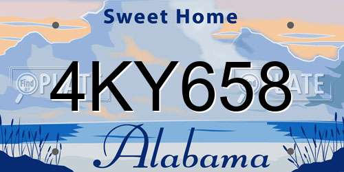 4KY658 Alabama License Plate