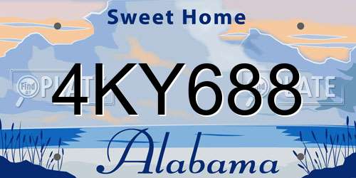 4KY688 Alabama License Plate