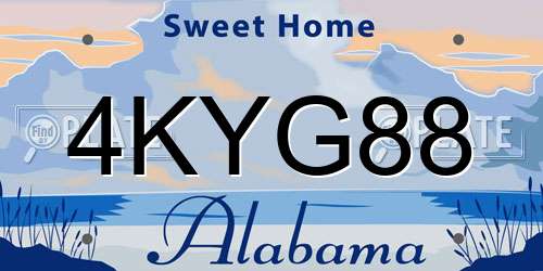 4KYG88 Alabama License Plate