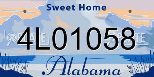 4L01058 Alabama License Plate