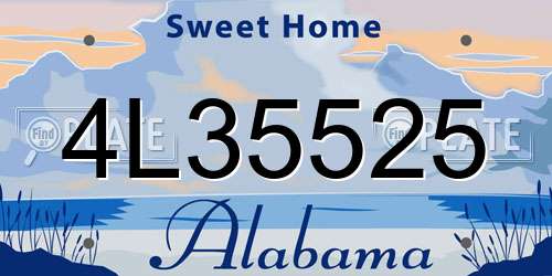 4L35525 Alabama License Plate