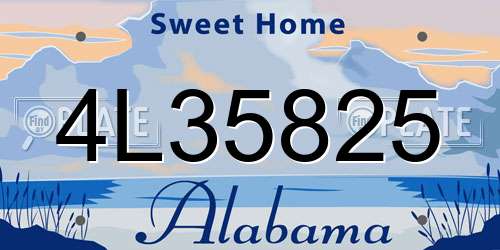 4L35825 Alabama License Plate
