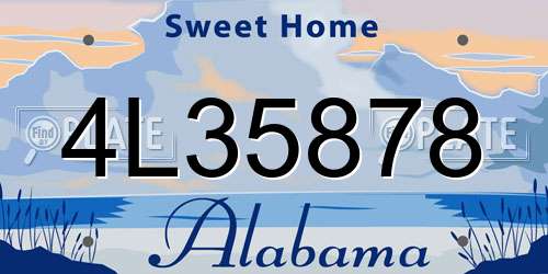 4L35878 Alabama License Plate