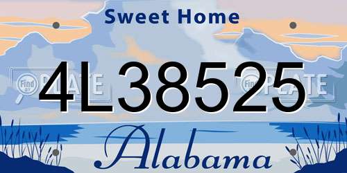 4L38525 Alabama License Plate