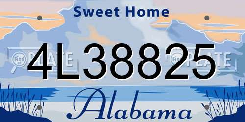 4L38825 Alabama License Plate