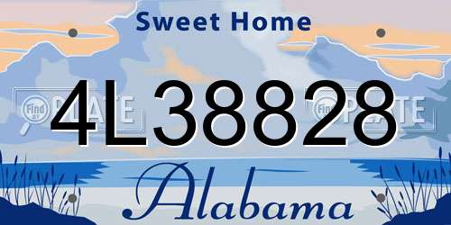 4L38828 Alabama License Plate