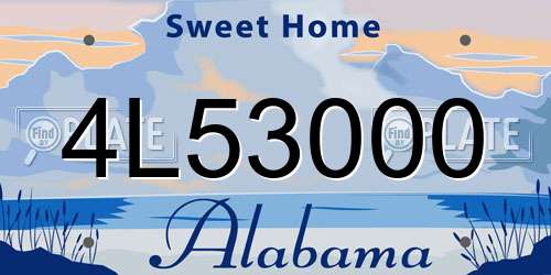 4L53000 Alabama License Plate
