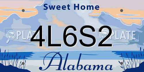 4L6S2 Alabama License Plate