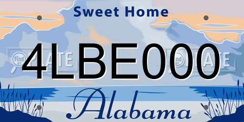 4LBE000 Alabama License Plate