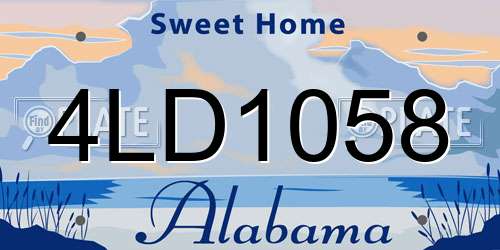 4LD1058 Alabama License Plate