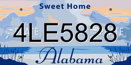 4LE5828 Alabama License Plate