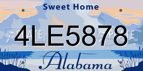 4LE5878 Alabama License Plate