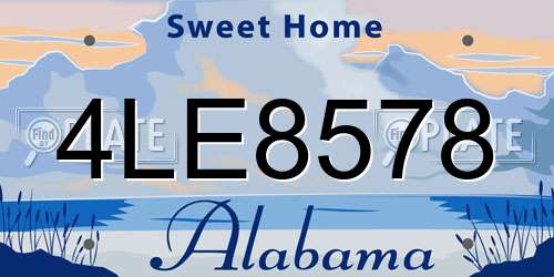 4LE8578 Alabama License Plate