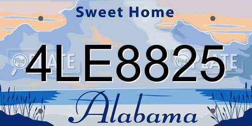 4LE8825 Alabama License Plate