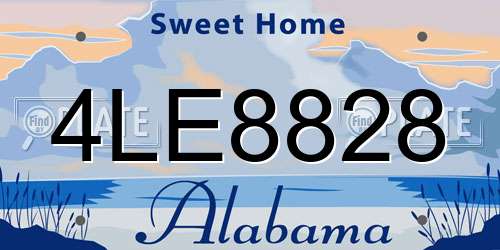 4LE8828 Alabama License Plate