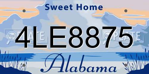 4LE8875 Alabama License Plate