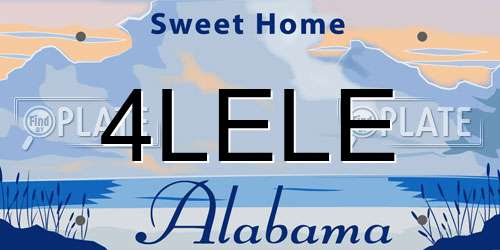 4LELE Alabama License Plate