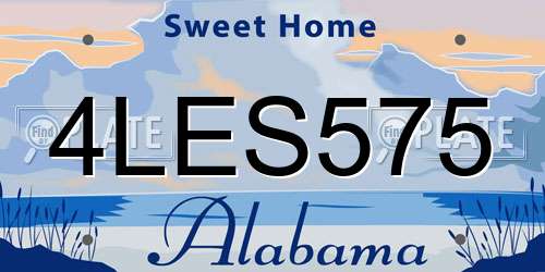 4LES575 Alabama License Plate