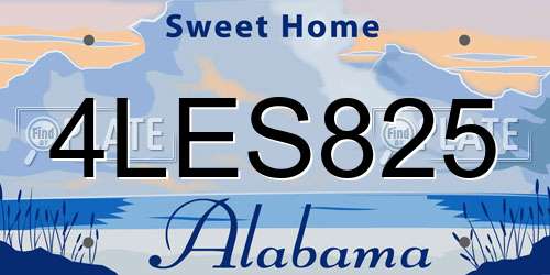 4LES825 Alabama License Plate