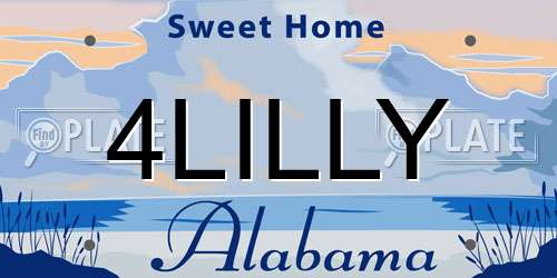 4LILLY Alabama License Plate