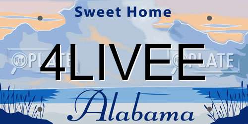 4LIVEE Alabama License Plate