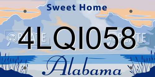 4LQI058 Alabama License Plate