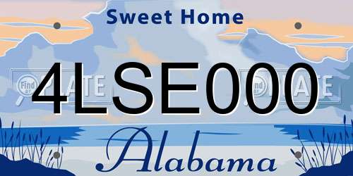 4LSE000 Alabama License Plate