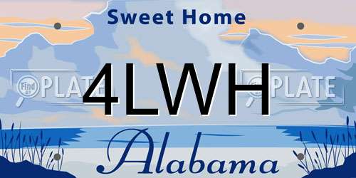 4LWH Alabama License Plate