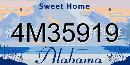 4M35919 Alabama License Plate