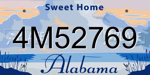 4M52769 Alabama License Plate