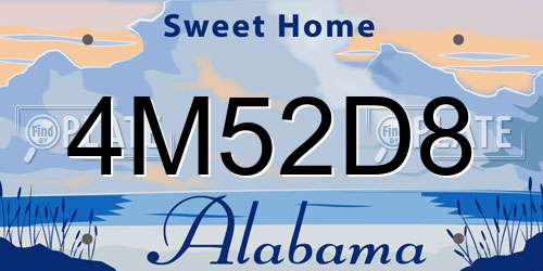 4M52D8 Alabama License Plate