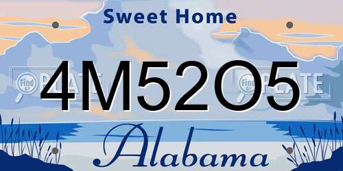 4M52O5 Alabama License Plate