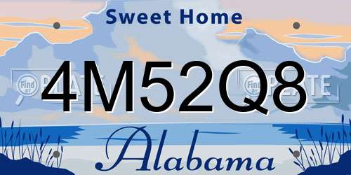 4M52Q8 Alabama License Plate