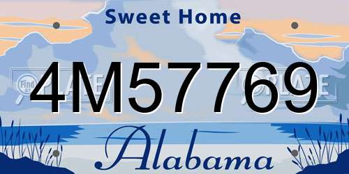 4M57769 Alabama License Plate