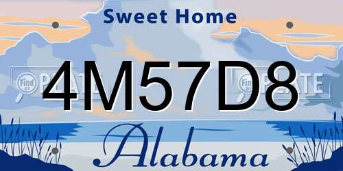 4M57D8 Alabama License Plate